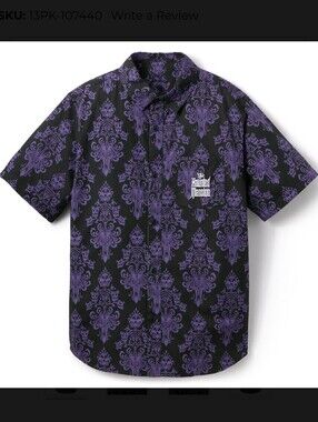 NWT Disney Haunted Mansion Button Up